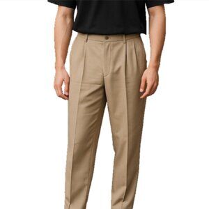 Crazy Horse Men’s Dress Pants NWT Sz 36x32 Pleated Front Stretch Cuffed Career